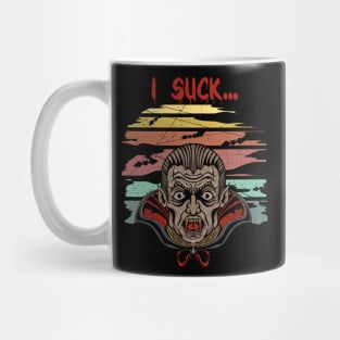 I Suck Funny Vampire Dracula Halloween Design Mug